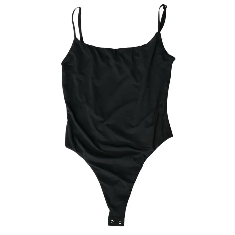 NWOT HYZ Thong Bodysuit Black Size M